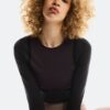 Kadın Studio Knit Long-T Crop
